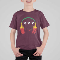 Little Birds T Shirt For Kid Rastafari Rasta Reggae Music Headphones Jamaican Pride - Wonder Print Shop