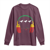 Little Birds Long Sleeve Shirt Rastafari Rasta Reggae Music Headphones Jamaican Pride - Wonder Print Shop