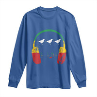 Little Birds Long Sleeve Shirt Rastafari Rasta Reggae Music Headphones Jamaican Pride - Wonder Print Shop