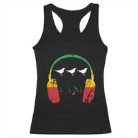 Little Birds Racerback Tank Top Rastafari Rasta Reggae Music Headphones Jamaican Pride - Wonder Print Shop