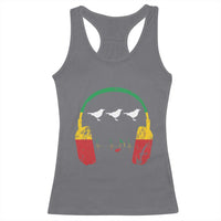 Little Birds Racerback Tank Top Rastafari Rasta Reggae Music Headphones Jamaican Pride - Wonder Print Shop