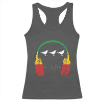 Little Birds Racerback Tank Top Rastafari Rasta Reggae Music Headphones Jamaican Pride - Wonder Print Shop