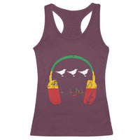 Little Birds Racerback Tank Top Rastafari Rasta Reggae Music Headphones Jamaican Pride - Wonder Print Shop