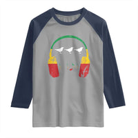 Little Birds Raglan Shirt Rastafari Rasta Reggae Music Headphones Jamaican Pride - Wonder Print Shop