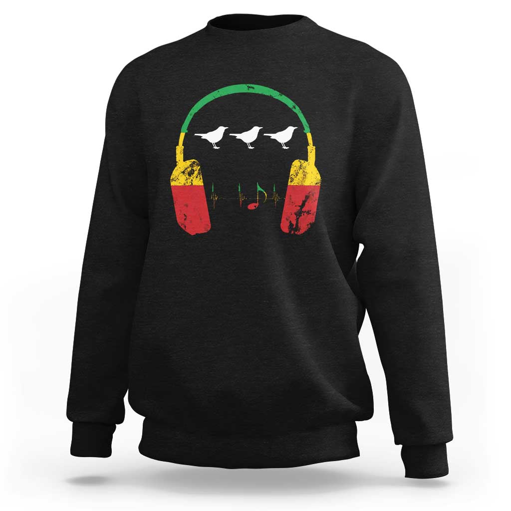 Little Birds Sweatshirt Rastafari Rasta Reggae Music Headphones Jamaican Pride - Wonder Print Shop