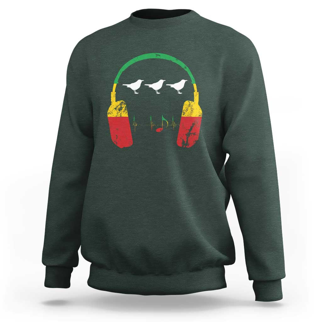Little Birds Sweatshirt Rastafari Rasta Reggae Music Headphones Jamaican Pride - Wonder Print Shop
