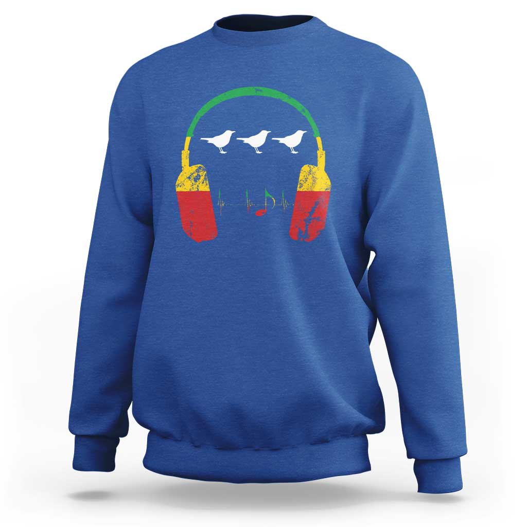 Little Birds Sweatshirt Rastafari Rasta Reggae Music Headphones Jamaican Pride - Wonder Print Shop