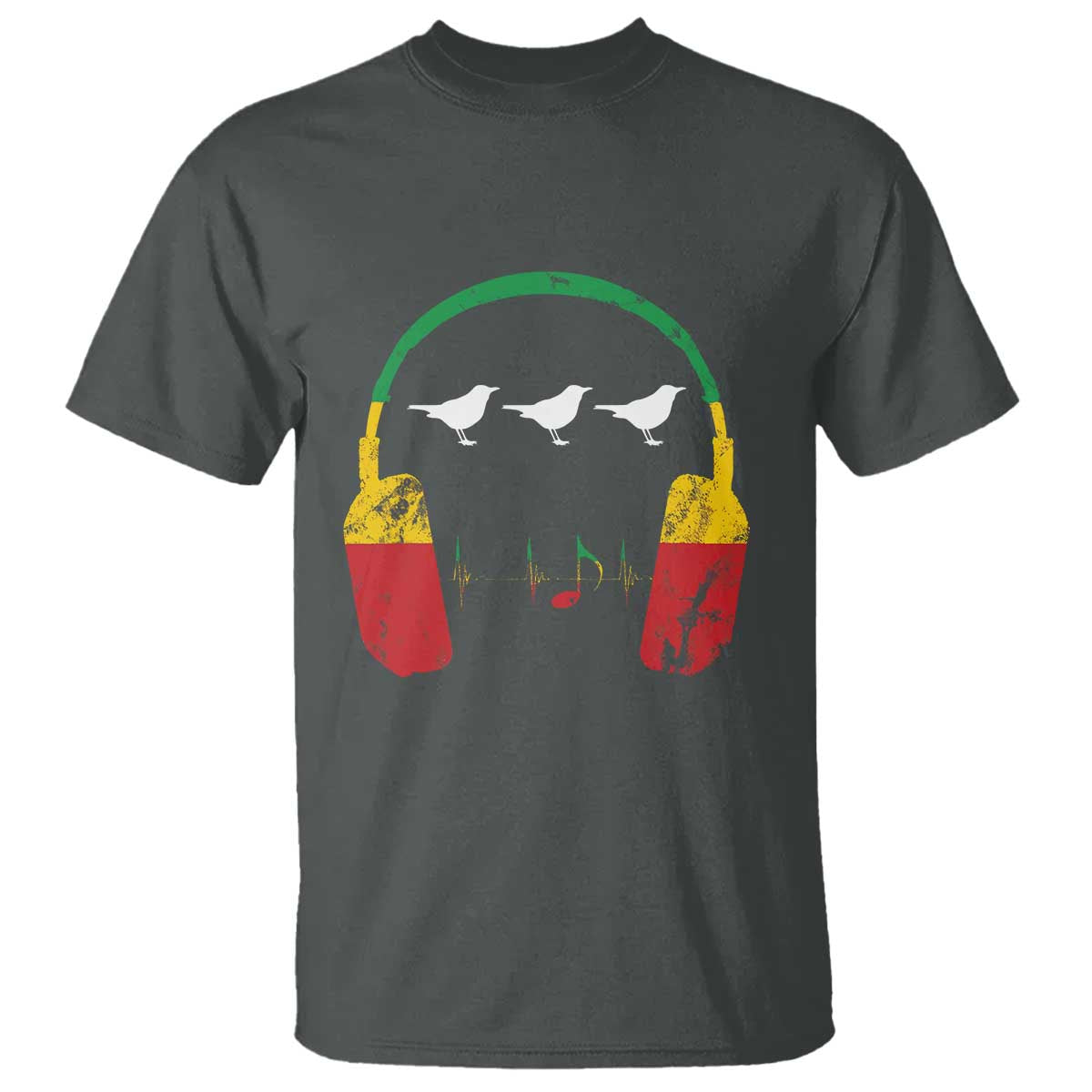 Little Birds T Shirt Rastafari Rasta Reggae Music Headphones Jamaican Pride - Wonder Print Shop