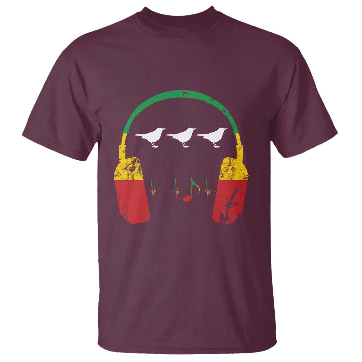 Little Birds T Shirt Rastafari Rasta Reggae Music Headphones Jamaican Pride - Wonder Print Shop