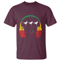 Little Birds T Shirt Rastafari Rasta Reggae Music Headphones Jamaican Pride - Wonder Print Shop