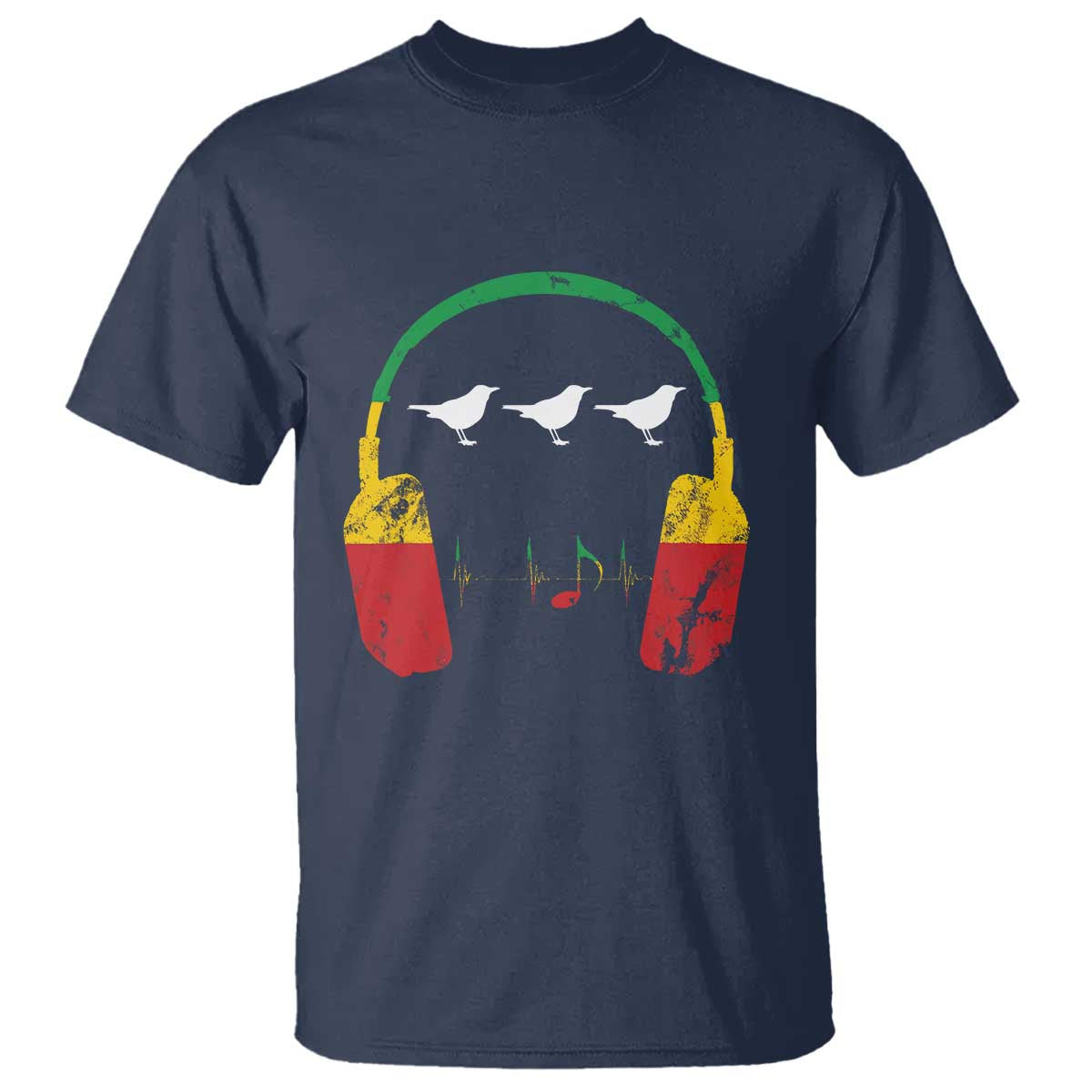 Little Birds T Shirt Rastafari Rasta Reggae Music Headphones Jamaican Pride - Wonder Print Shop