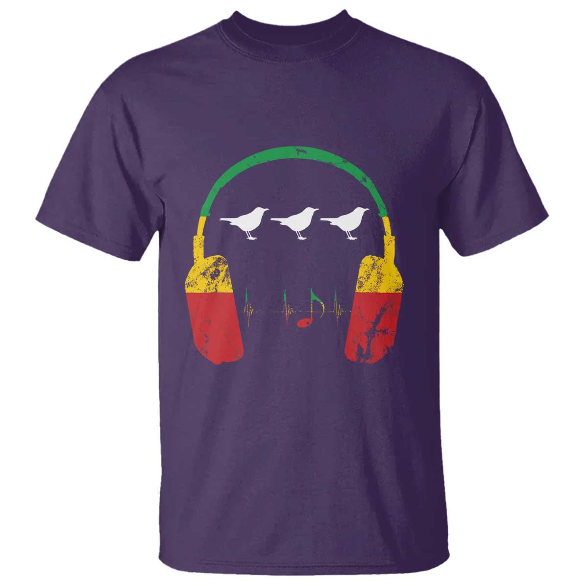 Little Birds T Shirt Rastafari Rasta Reggae Music Headphones Jamaican Pride - Wonder Print Shop
