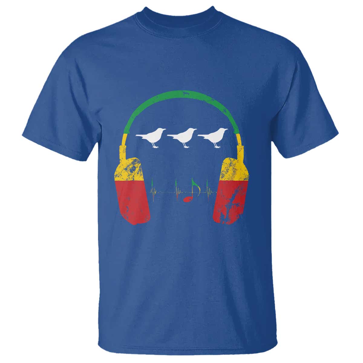 Little Birds T Shirt Rastafari Rasta Reggae Music Headphones Jamaican Pride - Wonder Print Shop