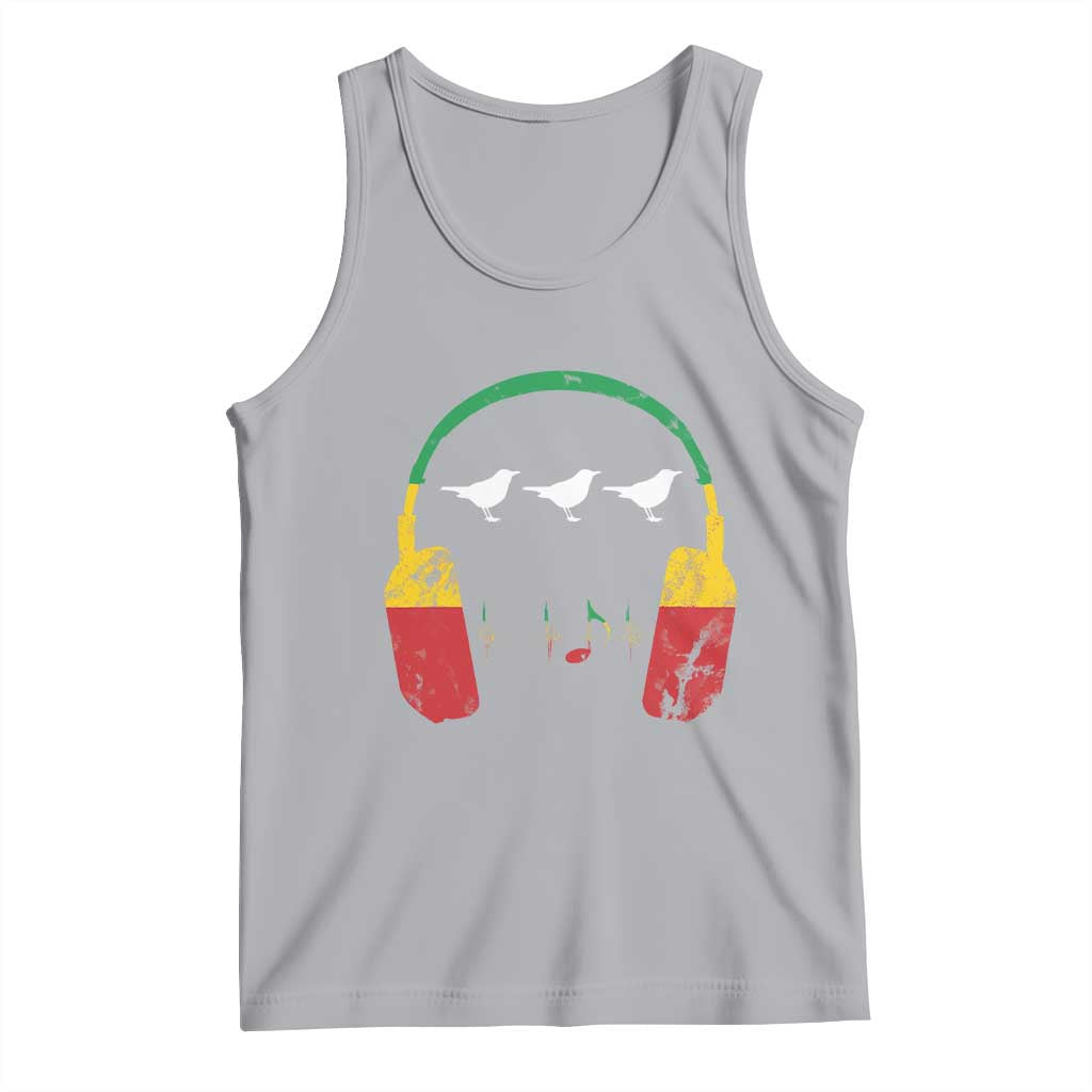 Little Birds Tank Top Rastafari Rasta Reggae Music Headphones Jamaican Pride - Wonder Print Shop