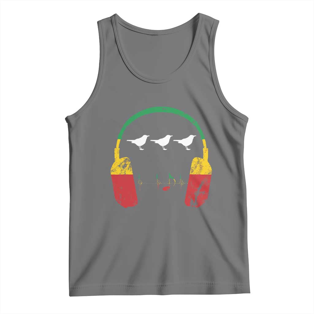 Little Birds Tank Top Rastafari Rasta Reggae Music Headphones Jamaican Pride - Wonder Print Shop