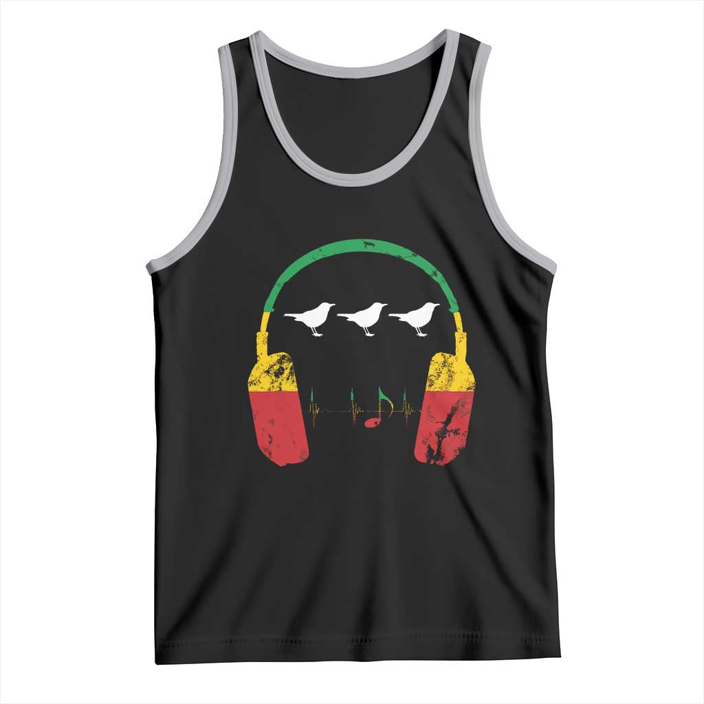 Little Birds Tank Top Rastafari Rasta Reggae Music Headphones Jamaican Pride - Wonder Print Shop