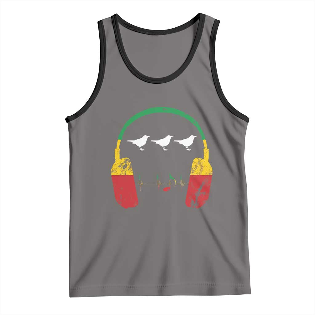 Little Birds Tank Top Rastafari Rasta Reggae Music Headphones Jamaican Pride - Wonder Print Shop