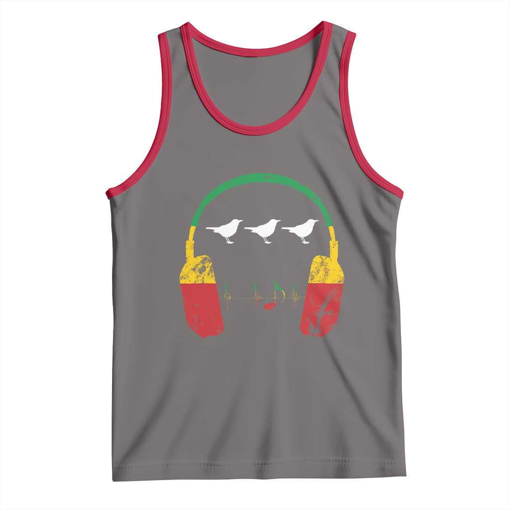 Little Birds Tank Top Rastafari Rasta Reggae Music Headphones Jamaican Pride - Wonder Print Shop