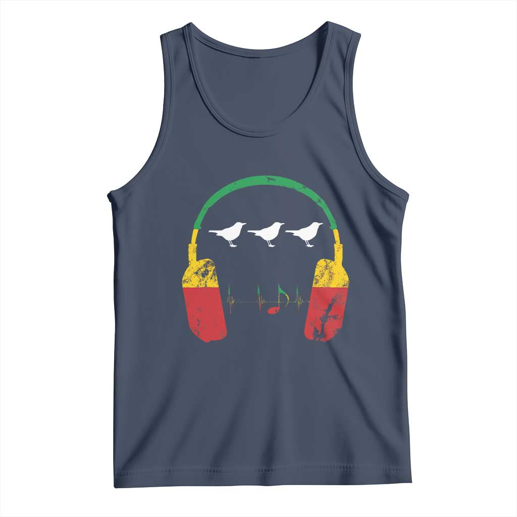Little Birds Tank Top Rastafari Rasta Reggae Music Headphones Jamaican Pride - Wonder Print Shop