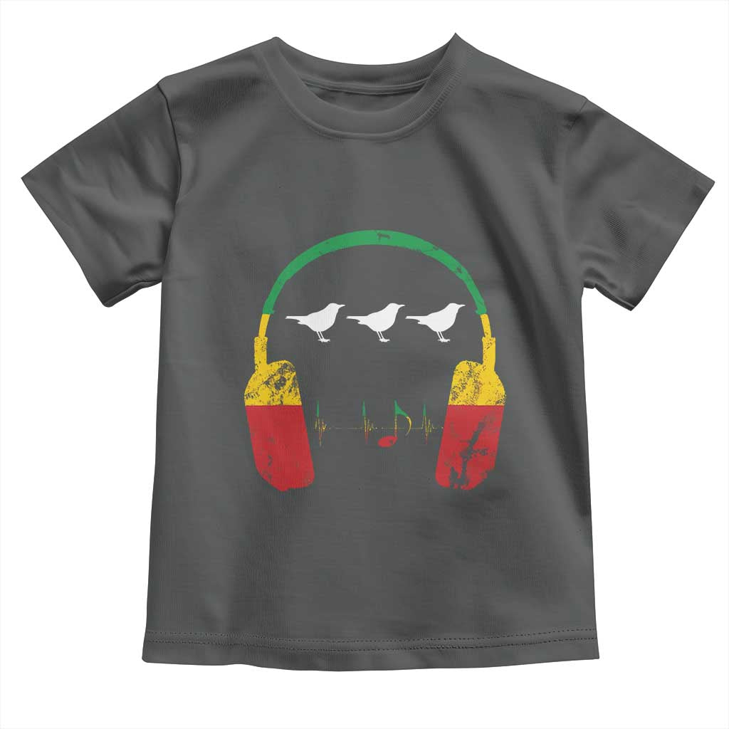 Little Birds Toddler T Shirt Rastafari Rasta Reggae Music Headphones Jamaican Pride - Wonder Print Shop
