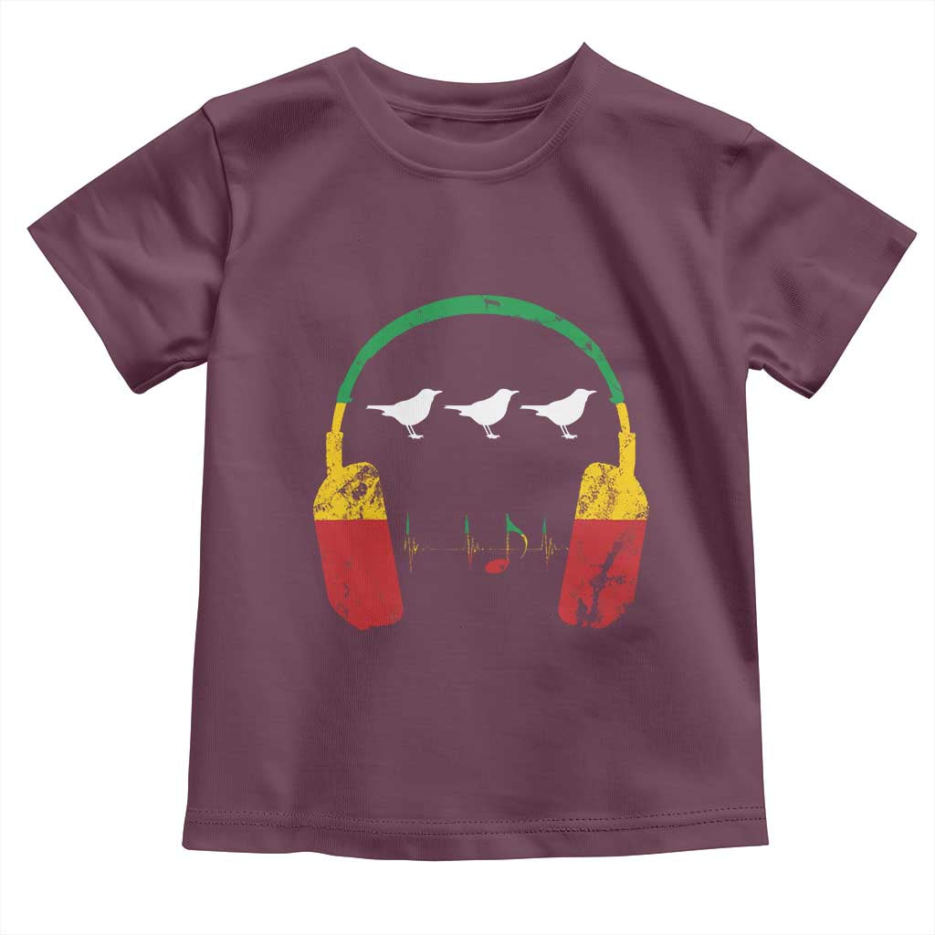 Little Birds Toddler T Shirt Rastafari Rasta Reggae Music Headphones Jamaican Pride - Wonder Print Shop