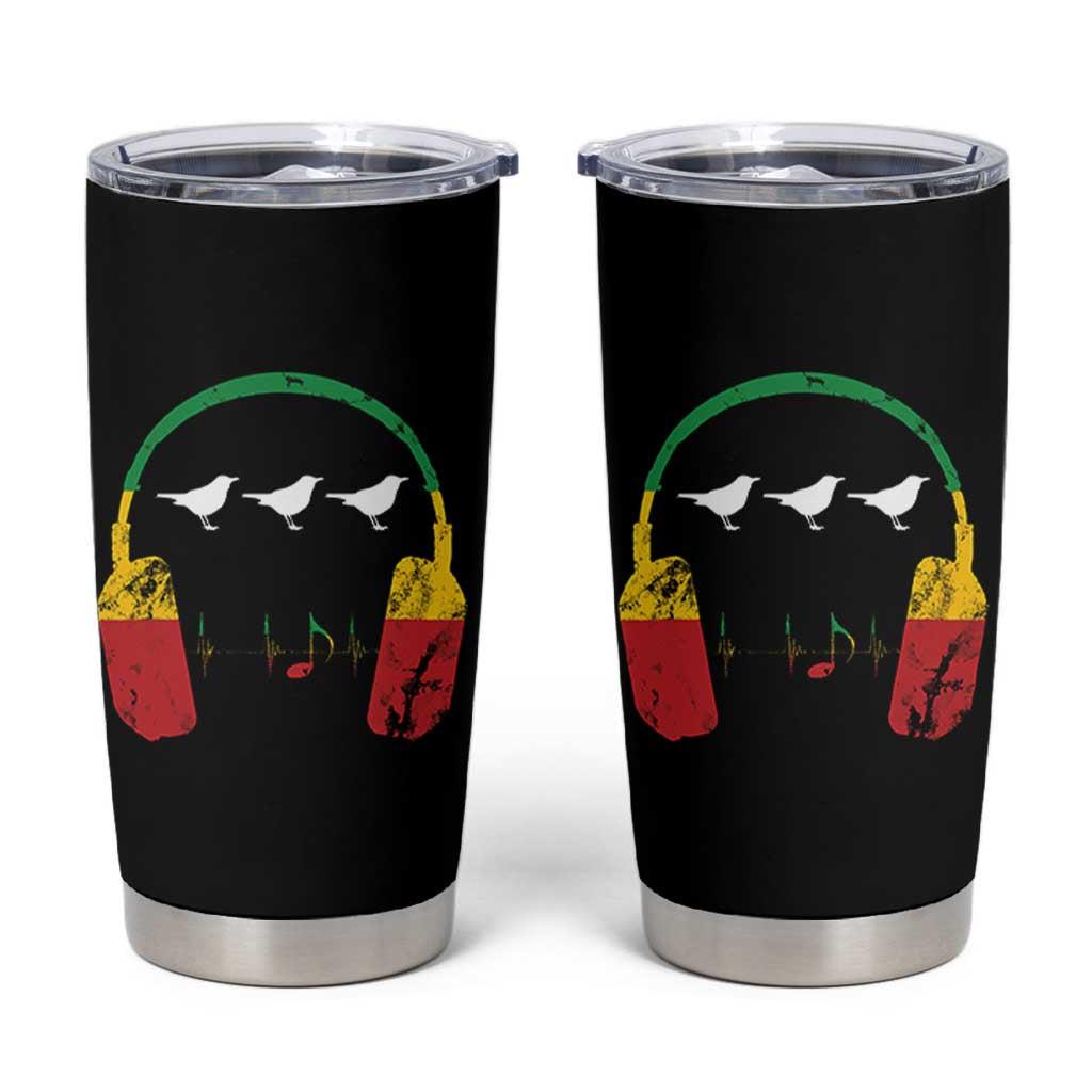 Little Birds Tumbler Cup Rastafari Rasta Reggae Music Headphones Jamaican Pride - Wonder Print Shop