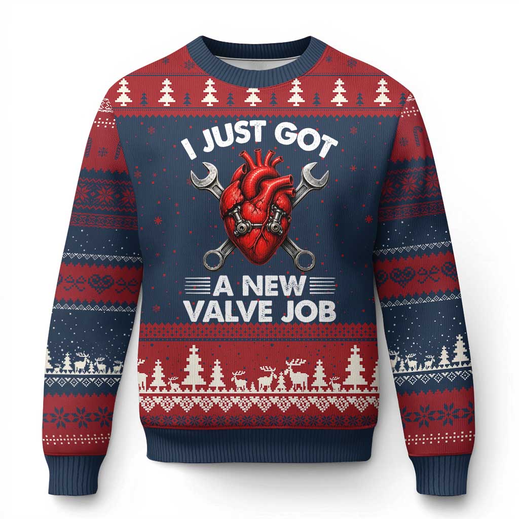 Cool Heart Surgery Survivor Ugly Christmas Sweater Funny Valve Job Coronary Bypass Artery Open Heart Surgery