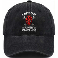 Cool Heart Surgery Survivor Washed Cotton Baseball Cap Funny Valve Job Coronary Bypass Artery Open Heart Surgery