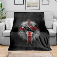 Lion of Judah Cross Trinidadian Flag Throw Blanket Christian Faith Trini Trinidad And Tobago Pride