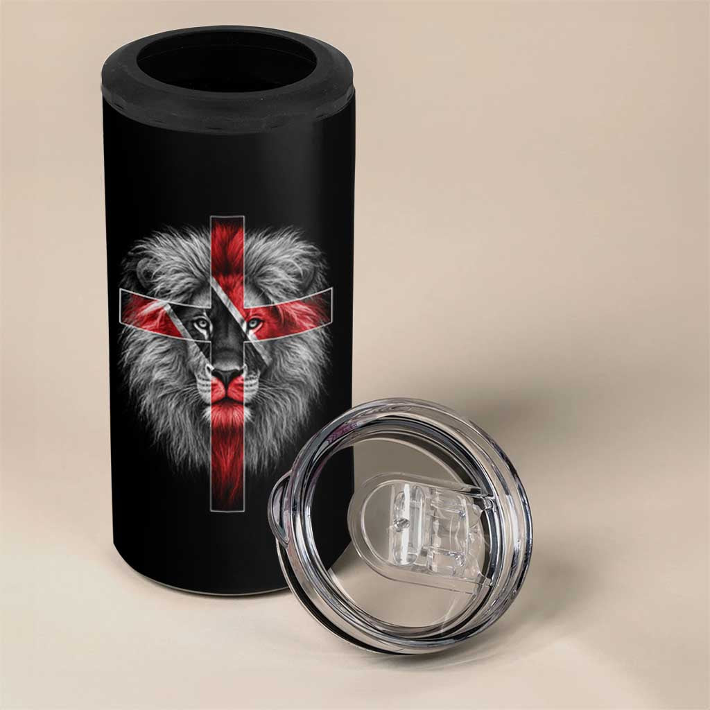 Lion of Judah Cross Trinidadian Flag 4 in 1 Can Cooler Tumbler Christian Faith Trini Trinidad And Tobago Pride