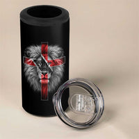 Lion of Judah Cross Trinidadian Flag 4 in 1 Can Cooler Tumbler Christian Faith Trini Trinidad And Tobago Pride