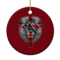 Lion of Judah Cross Trinidadian Flag Ceramic Ornament Christian Faith Trini Trinidad And Tobago Pride