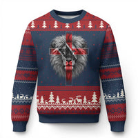 Lion of Judah Cross Trinidadian Flag Ugly Christmas Sweater Christian Faith Trini Trinidad And Tobago Pride