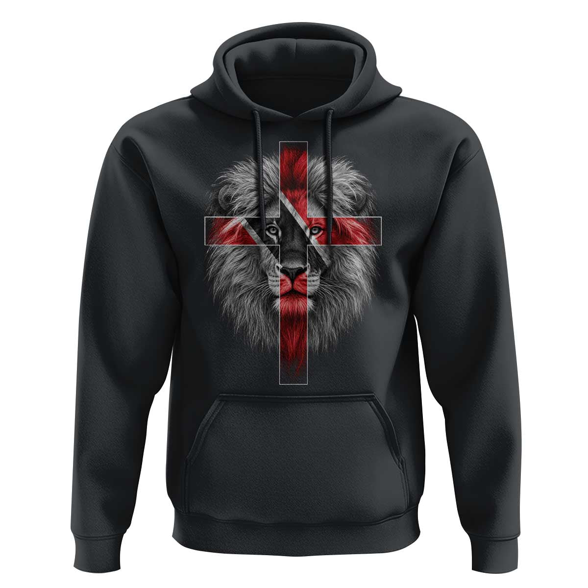 Lion of Judah Cross Trinidadian Flag Hoodie Christian Faith Trini Trinidad And Tobago Pride