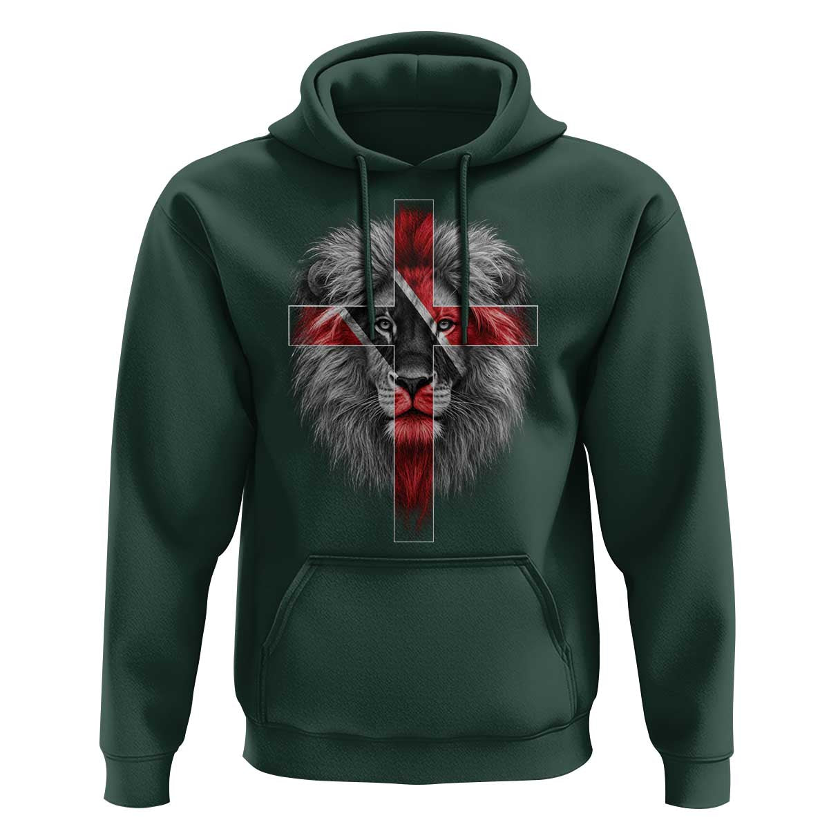 Lion of Judah Cross Trinidadian Flag Hoodie Christian Faith Trini Trinidad And Tobago Pride