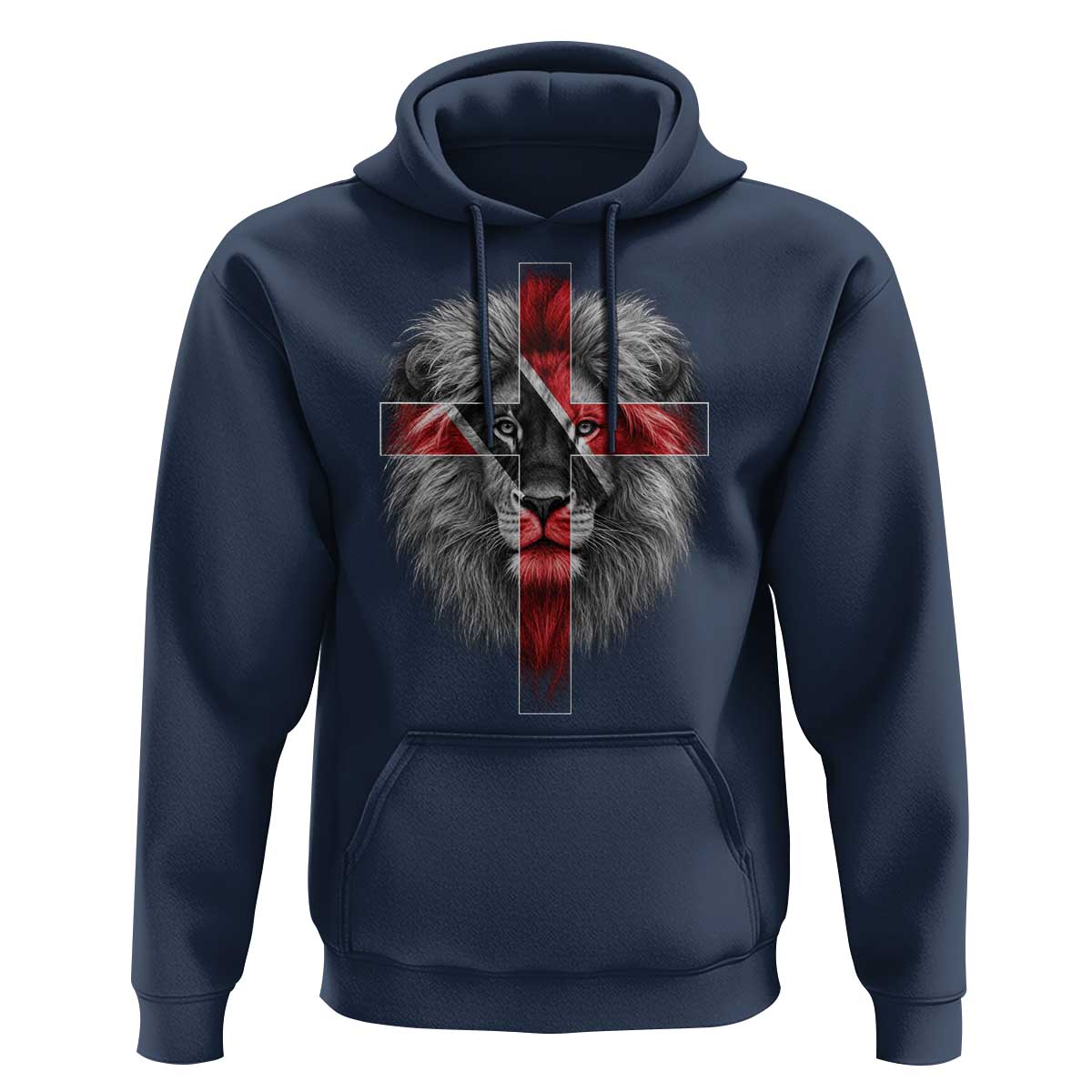 Lion of Judah Cross Trinidadian Flag Hoodie Christian Faith Trini Trinidad And Tobago Pride