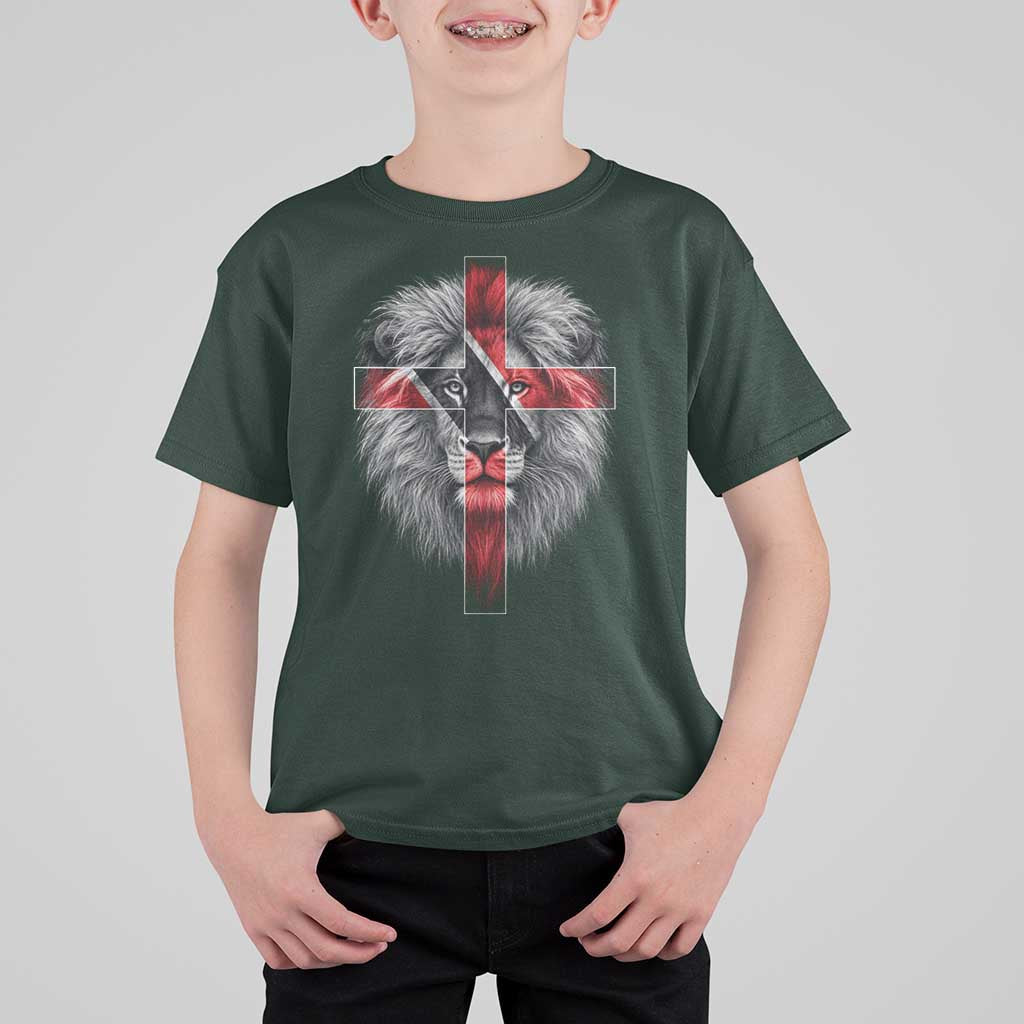 Lion of Judah Cross Trinidadian Flag T Shirt For Kid Christian Faith Trini Trinidad And Tobago Pride