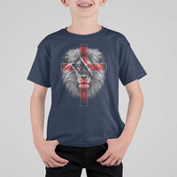 Lion of Judah Cross Trinidadian Flag T Shirt For Kid Christian Faith Trini Trinidad And Tobago Pride