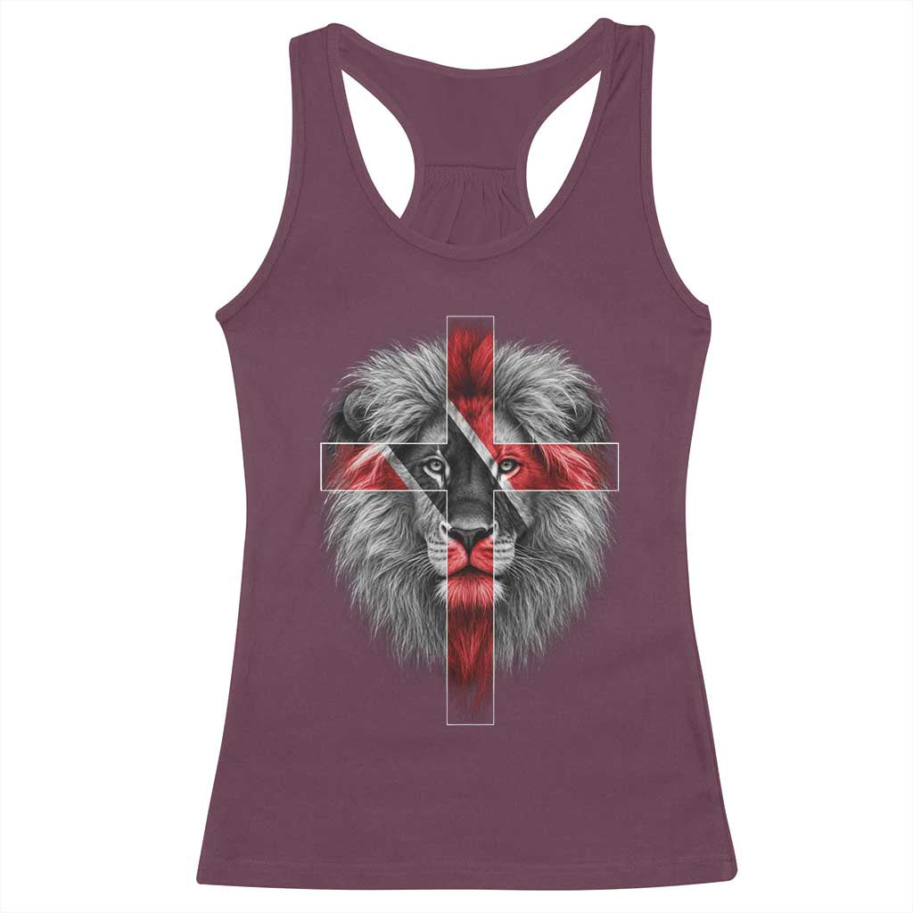 Lion of Judah Cross Trinidadian Flag Racerback Tank Top Christian Faith Trini Trinidad And Tobago Pride
