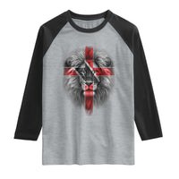 Lion of Judah Cross Trinidadian Flag Raglan Shirt Christian Faith Trini Trinidad And Tobago Pride