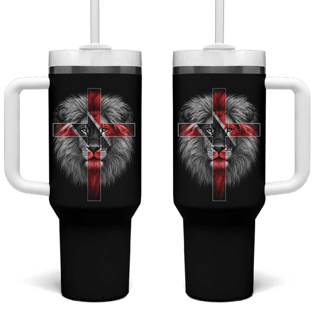 Lion of Judah Cross Trinidadian Flag Tumbler With Handle Christian Faith Trini Trinidad And Tobago Pride
