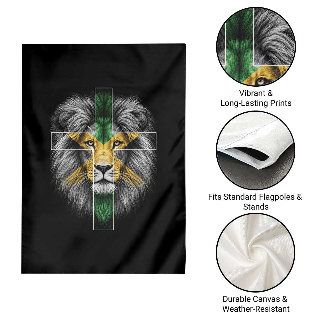 Lion of Judah Cross Jamaica Flag Garden Flag Christian Faith Jamaican Pride