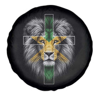 Lion of Judah Cross Jamaica Flag Spare Tire Cover Christian Faith Jamaican Pride