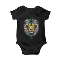 Lion of Judah Cross Jamaica Flag Baby Onesie Christian Faith Jamaican Pride