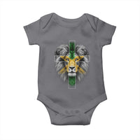 Lion of Judah Cross Jamaica Flag Baby Onesie Christian Faith Jamaican Pride