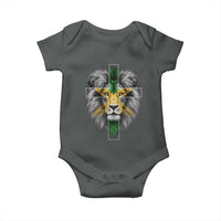 Lion of Judah Cross Jamaica Flag Baby Onesie Christian Faith Jamaican Pride
