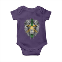 Lion of Judah Cross Jamaica Flag Baby Onesie Christian Faith Jamaican Pride