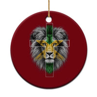 Lion of Judah Cross Jamaica Flag Ceramic Ornament Christian Faith Jamaican Pride