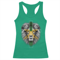Lion of Judah Cross Jamaica Flag Racerback Tank Top Christian Faith Jamaican Pride