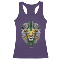 Lion of Judah Cross Jamaica Flag Racerback Tank Top Christian Faith Jamaican Pride